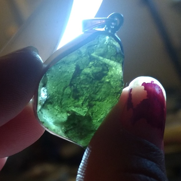 Genuine Moldavite in Sterling - Picture 7 of 7
